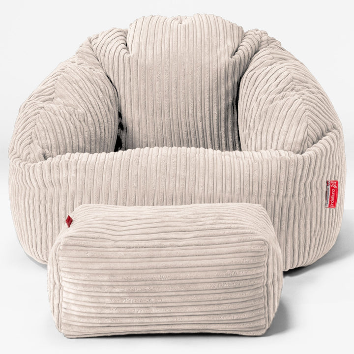 Pouf Chaise Bubble - Côtelé Crème 02