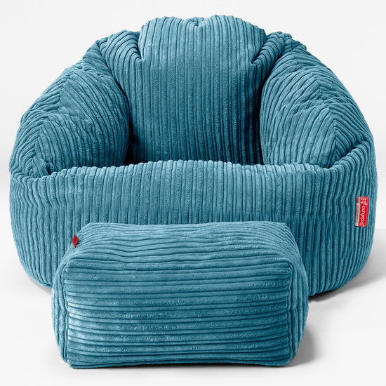 Pouf Chaise Bubble - Côtelé Mer Égée 02