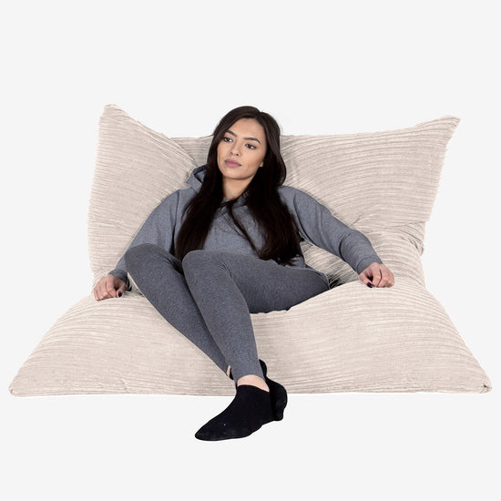 Pouf Géant XXL - Côtelé Crème 02