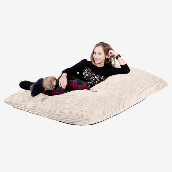 Pouf Géant XXL - Côtelé Crème 04
