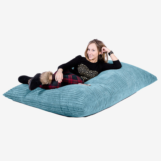 Pouf Géant XXL - Côtelé Mer Égéé 03
