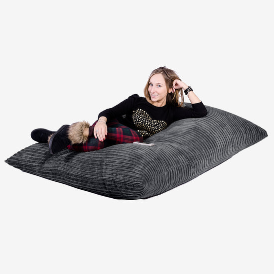 Pouf Géant XXL - Côtelé Noir 03