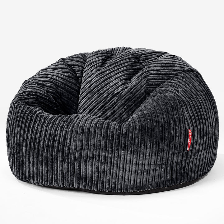 Pouf Poire Classique - Côtelé Noir 01