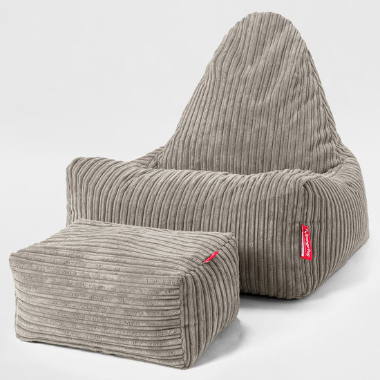 Pouf Relax Style Scandi - Côtelé Vison 02