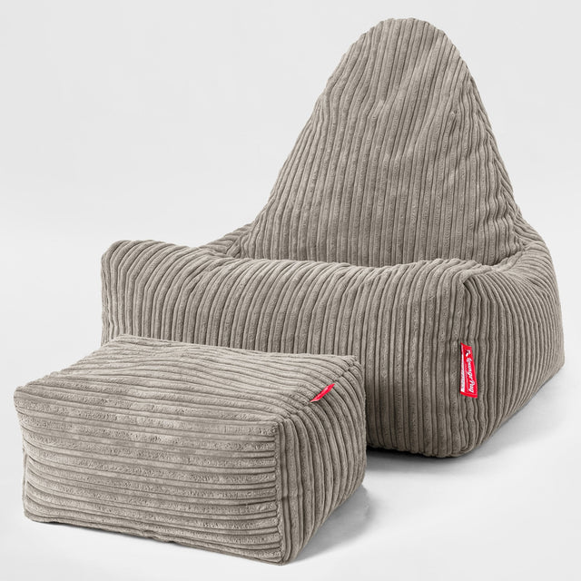 Pouf Relax Style Scandi - Côtelé Vison 02