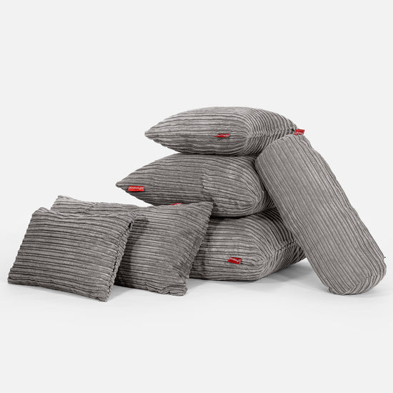 Coussin 47 x 47cm - Côtelé Anthracite 04