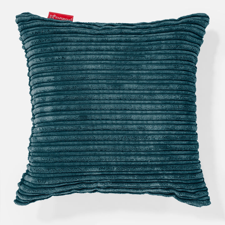 Coussin 47 x 47cm - Côtelé Bleu Canard 01