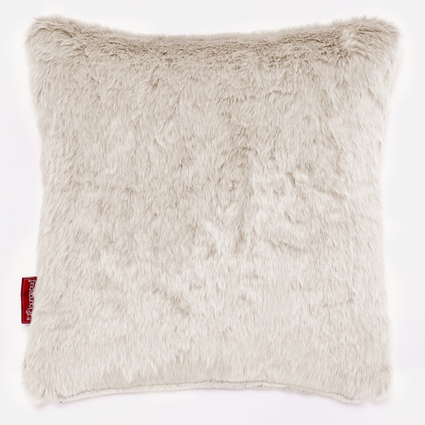 Coussin 47 x 47cm - Fausse Fourrure Lapin Blanc 01