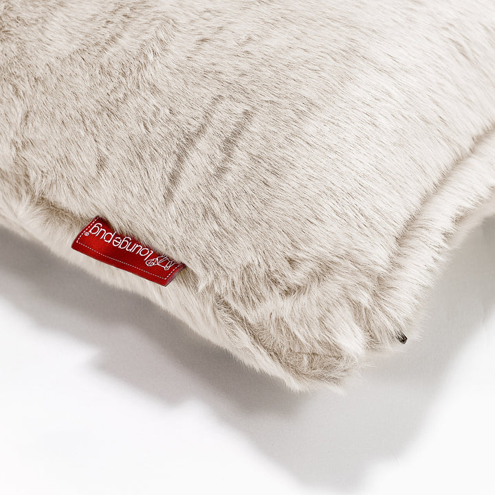 Coussin 47 x 47cm - Fausse Fourrure Lapin Blanc 03