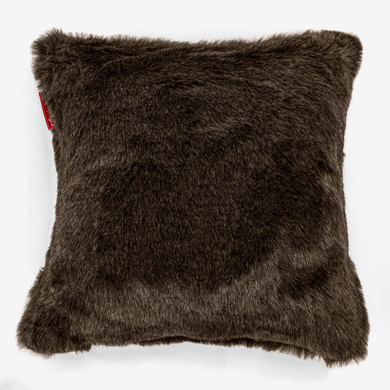 Coussin 47 x 47cm - Fausse Fourrure Marron 01