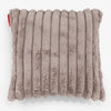 Housse de Coussin 47 x 47cm - Velours Côtelé Ultra Pelucheux Vison 01