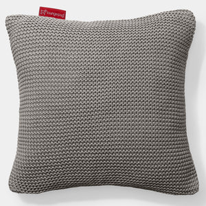 Housse de Coussin 47 x 47cm - Ellos Tricot épais Gris