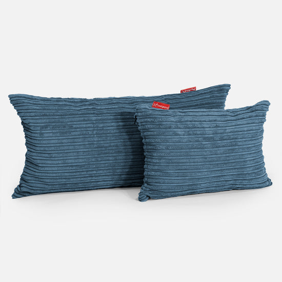 Coussin Rectangulaire 35 x 50cm - Côtelé Bleu Marine 03