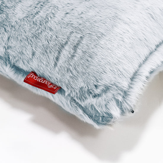 Coussin Rectangulaire 35 x 50cm - Fausse Fourrure Lapin Bleu Pastel 02
