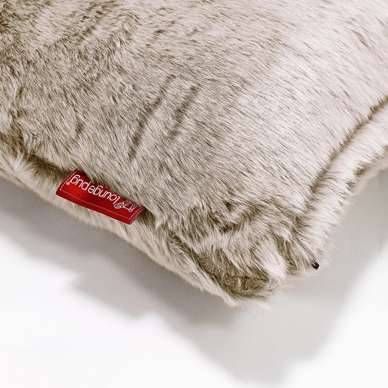 Coussin Rectangulaire 35 x 50cm - Fausse Fourrure Lapin Brun Doré 02