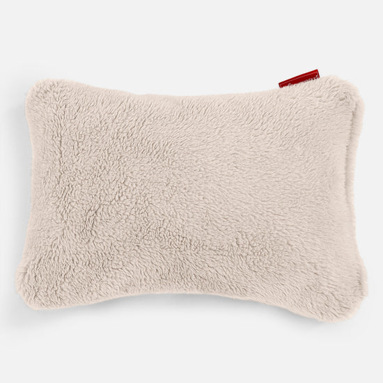 Coussin Rectangulaire 35 x 50cm - Fausse Fourrure Nounours Crème 01