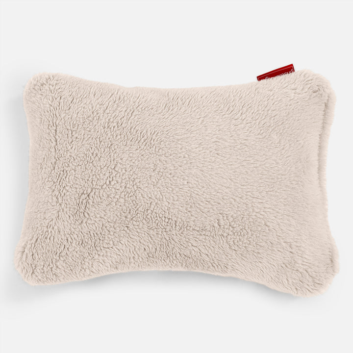 Coussin Rectangulaire 35 x 50cm - Fausse Fourrure Nounours Crème 01