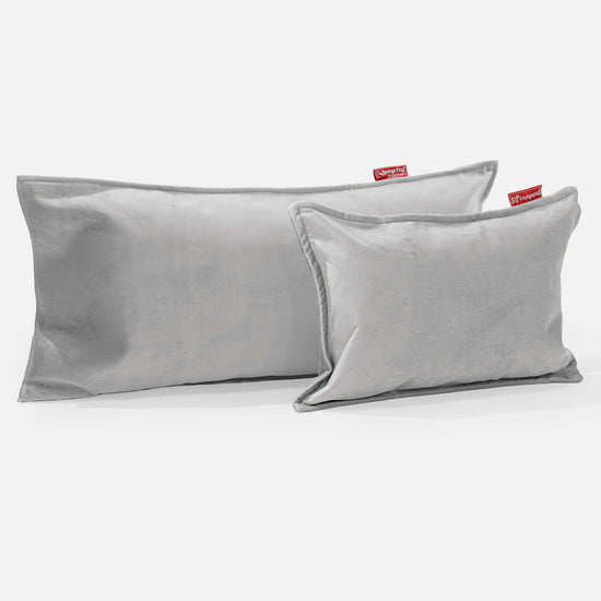 Coussin Rectangulaire 35 x 50cm - Velours Argent 03