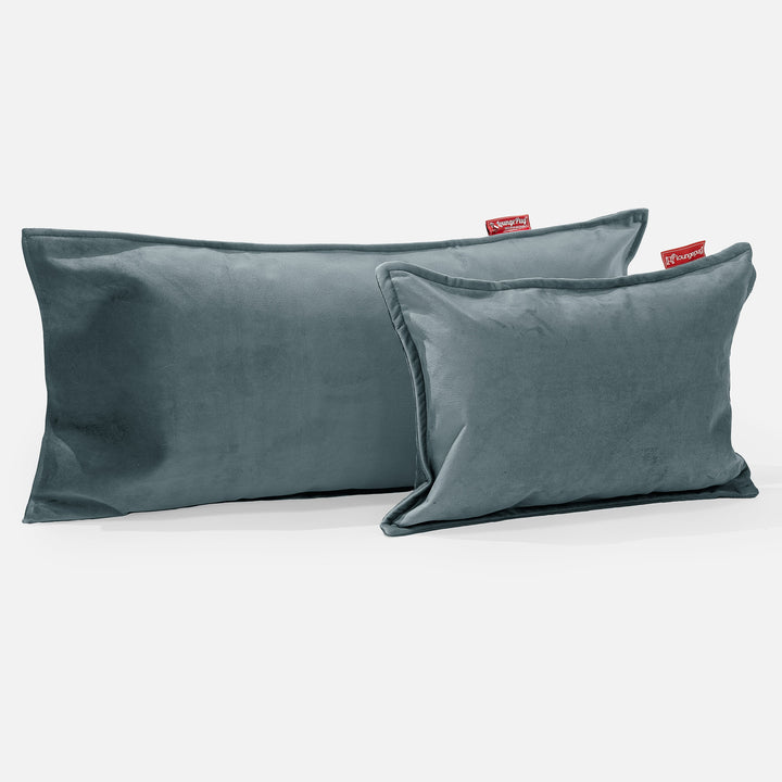 Coussin Rectangulaire 35 x 50cm - Velours Mer Égée 03