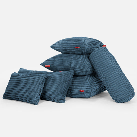 Coussin Rond 50cm - Côtelé Bleu Marine 03