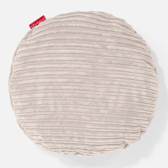 Coussin Rond 50cm - Côtelé Crème 01