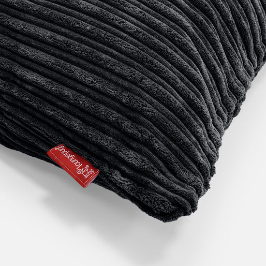 Coussin Rond 50cm - Côtelé Noir 02
