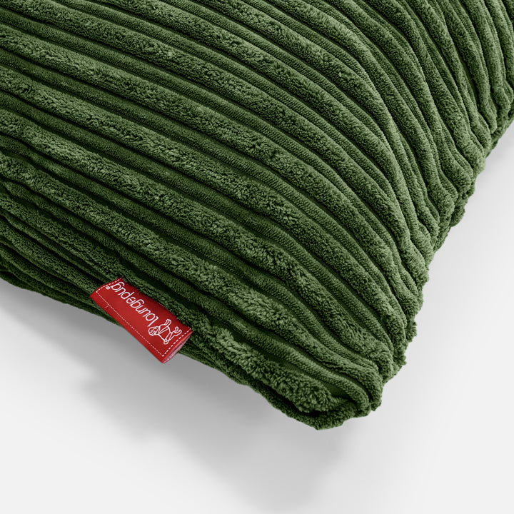 Housse de Coussin Rond 50cm - Côtelé Vert Forêt 02