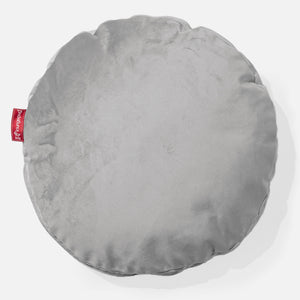Housse de Coussin Rond 50cm - Velours Argent