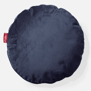 Housse de Coussin Rond 50cm - Velours Bleu Marine