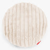 Housse de Coussin Rond 50cm - Velours Côtelé Ultra Pelucheux Crème 01