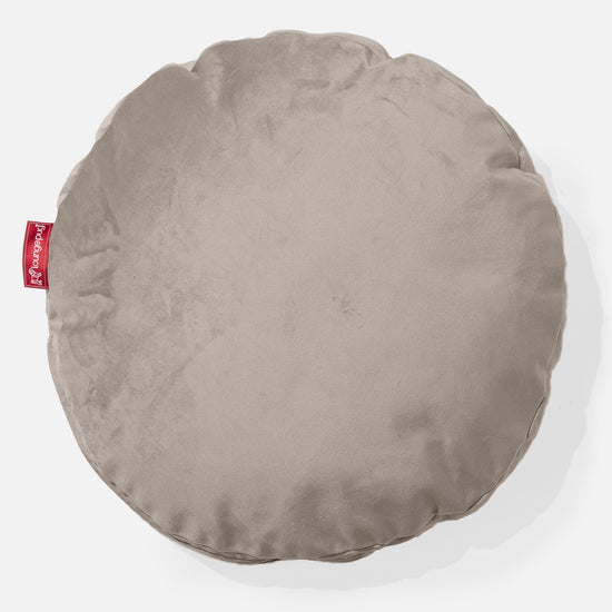 Coussin Rond 50cm - Velours Vison 01