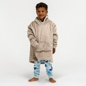 Couverture à Capuche pour Enfants - Molleton Crème / Vison
