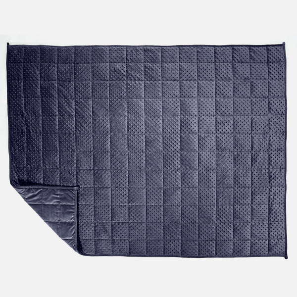 Couverture Lestée pour Adultes - Molleton Pointillé Bleu Foncé 01