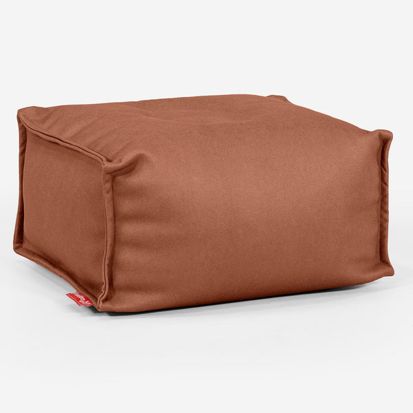 Pouf Repose Pied - Cuir Végan Marron 01