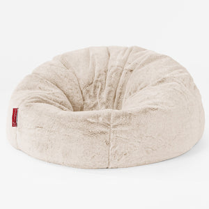 Pouf Poire Classique - Fausse Fourrure Lapin Blanc