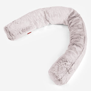 Traversin XXL - Fausse Fourrure Lapin Rose Pastel