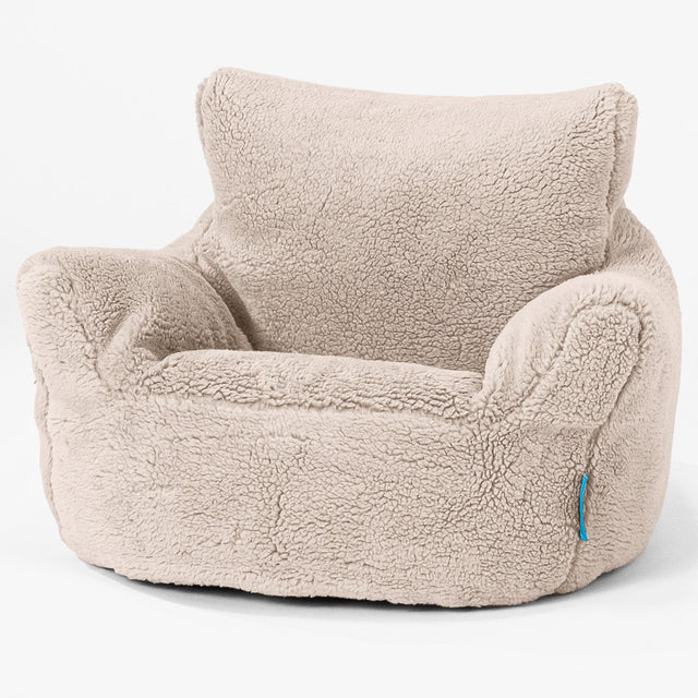 Fauteuil Pouf Bambin 1-3 ans - Fausse Fourrure Nounours Vison 01