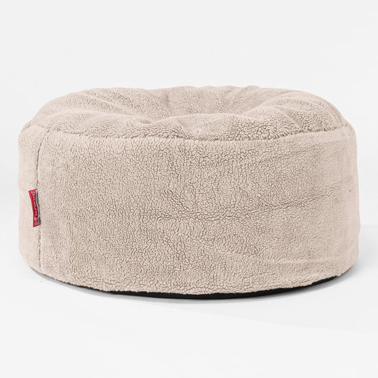 Pouf Design Rond - Fausse Fourrure Nounours Vison 01