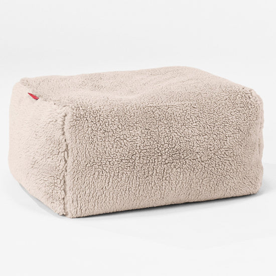 Pouf Repose Pied - Fausse Fourrure Nounours Vison 01