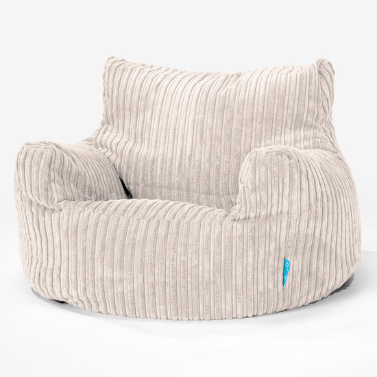 Fauteuil Pouf Enfant 3-8 ans - Côtelé Crème 01