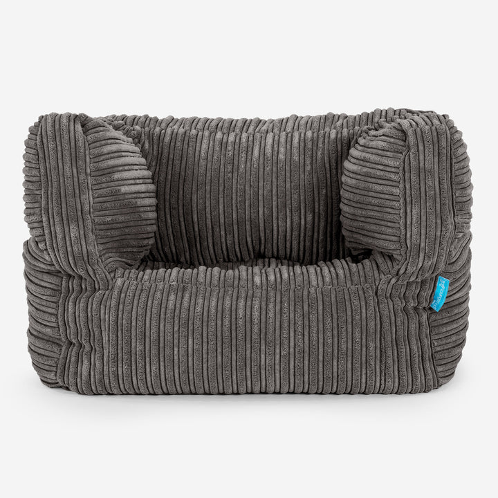 Fauteuil Pouf Albert pour Enfant 1-5 ans - Côtelé Anthracite 01