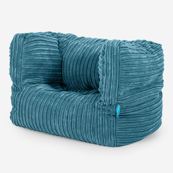 Fauteuil Pouf Albert pour Enfant 1-5 ans - Côtelé Mer Égée 02