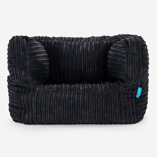 Fauteuil Pouf Albert pour Enfant 1-5 ans - Côtelé Noir 01