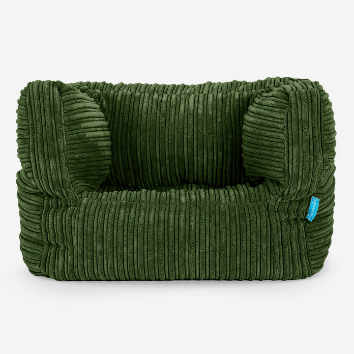 Fauteuil Pouf Albert pour Enfant 1-5 ans - Côtelé Vert Forêt 01