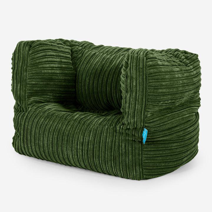 Fauteuil Pouf Albert pour Enfant 1-5 ans - Côtelé Vert Forêt 02