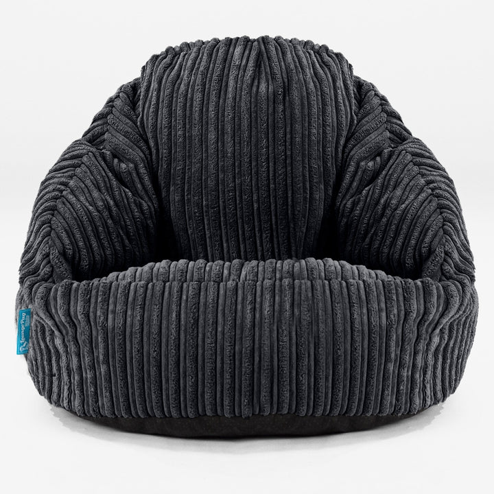 Pouf Chaise Bubble pour Enfants 1-3 ans - Côtelé Noir 01