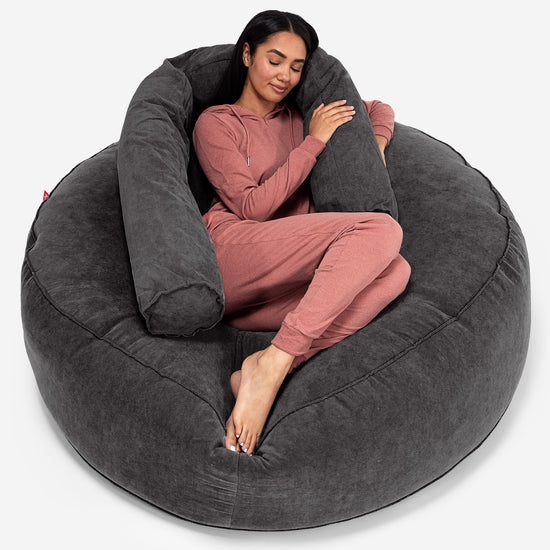 Canapé Pouf Géant Grande Mammouth - Gaufre Anthracite 02
