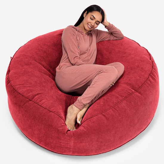 Canapé Pouf Géant Grande Mammouth - Gaufre Rouge 01