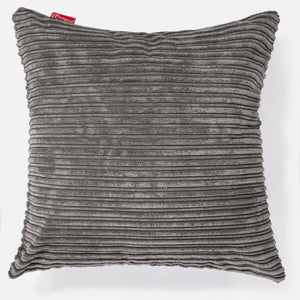 Grand Housse de Coussin 70 x 70cm - Côtelé Anthracite