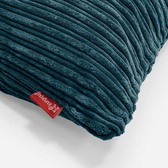 Grand Coussin 70 x 70cm - Côtelé Bleu Canard 03